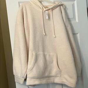 Madewell Nwt XL fleece Cream Hoodie Sweater